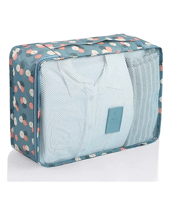 NeonateCare Travel Storage Clothes Packing Cubes Space Savers Bags Cosmetics Socks Shoes Organizer Pouch Pack of 6 - Multicolor( Color and design may vary)