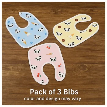 NeonateCare Waterproof Cotton Feeding Bibs Apron Reusable Durable Long Lasting for Babies (Pack of 3) (MultiColor) (Design may Vary)