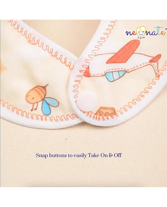 NeonateCare Baby Waterproof Cotton Feeding Bibs Apron Reusable Durable Long Lasting for Babies Girls Boys- Multicolor ( color and design may vary)