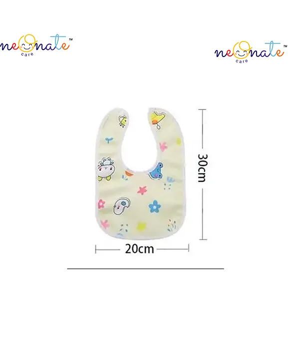 NeonateCare Baby Waterproof Cotton Feeding Bibs Apron Reusable Durable Long Lasting for Babies Girls Boys- Multicolor ( color and design may vary)