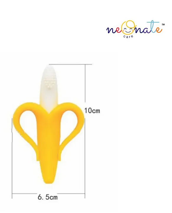 NeonateCare Baby Banana Shaped Silicone Bendable 100% Flexible Training Ultra Soft Bristle Baby Gum Massager - MultiColor( Color and design may vary)