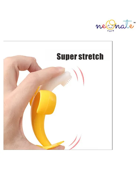 NeonateCare Baby Banana Shaped Silicone Bendable 100% Flexible Training Ultra Soft Bristle Baby Gum Massager - MultiColor( Color and design may vary)