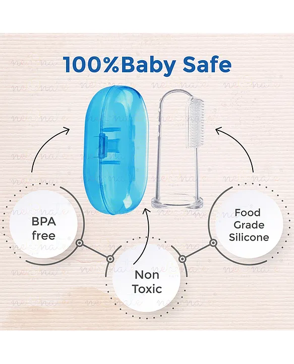 NeonateCare Baby Finger Brush with protective case - White ( color and design may vary)