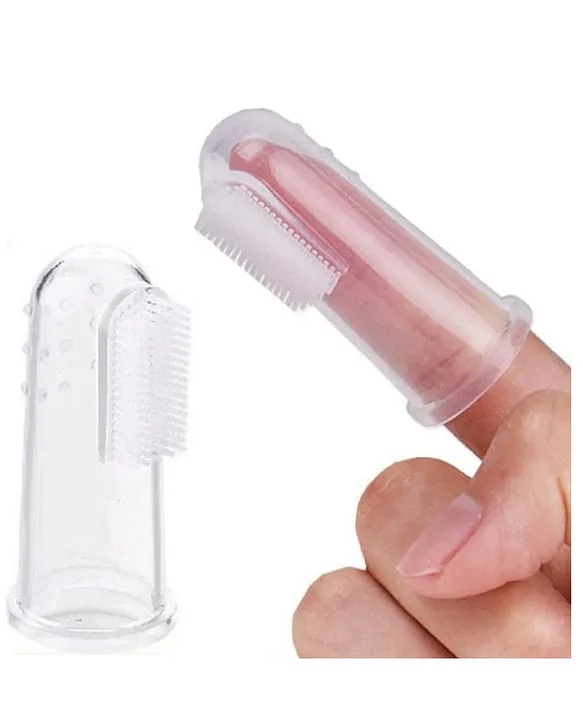 NeonateCare Baby Silicone Soft Bristles Finger Tooth Brush With Tongue Cleaner Back And Travel Protective Case Soft Baby Toothbrush For Babies Oral Hygienic Care (PINK - PINK)( Color and design may vary)