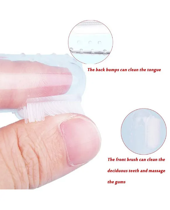 NeonateCare Baby Silicone Soft Bristles Finger Tooth Brush With Tongue Cleaner Back And Travel Protective Case Soft Baby Toothbrush For Babies Oral Hygienic Care (PINK - PINK)( Color and design may vary)