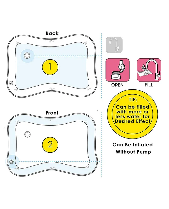 NeonateCare Tummy Time Inflatable Baby Water Play Mat (Color And Design May Vary)