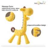 Baby Teether Set of 2, Soft Silicone Teether(Green Giraffe Teether , BlueRing Teether) - NeonateCare India