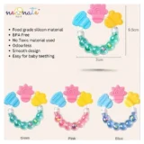 Baby Teether Set of 2, Soft Silicone Teether(Green Giraffe Teether , BlueRing Teether) - NeonateCare India
