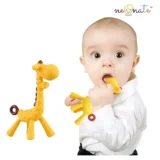 Baby Teether Set of 2, Soft Silicone Teether(Green Giraffe Teether , BlueRing Teether) - NeonateCare India