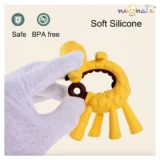 Baby Teether Set of 2, Soft Silicone Teether(Green Giraffe Teether , BlueRing Teether) - NeonateCare India