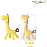 Baby Teether Set of 2, Soft Silicone Teether(Green Giraffe Teether , BlueRing Teether) - NeonateCare India