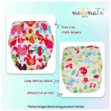 Reusable Cloth Diaper with Diaper Inserts - Blue Astronaut Print - NeonateCare India