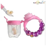 Baby Ring Style Food Fruit Feeder Nibbler and Spoon Feeder - Pink ( color and design may vary) - NeonateCare India