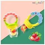 Baby Ring Style Food Fruit Feeder Nibbler and Spoon Feeder - Pink ( color and design may vary) - NeonateCare India