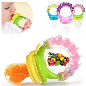 Strawberry Fruit Shape Silicone Teether With Fruit Food Feeder Nibbler Pack Of 2 - NeonateCare India