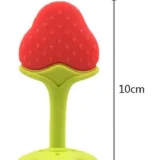 Strawberry Fruit Shape Silicone Teether With Fruit Food Feeder Nibbler Pack Of 2 - NeonateCare India
