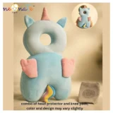 Baby Head Protector & Baby Crawling Safety Pillow Adjustable Toddler Baby Head Protection Cushion Backpack - (Unicorn Head Protector with Knee pads) - NeonateCare India
