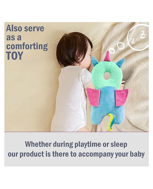 Baby Head Protector & Baby Crawling Safety Pillow Adjustable Toddler Baby Head Protection Cushion Backpack - (Unicorn Head Protector with Knee pads)