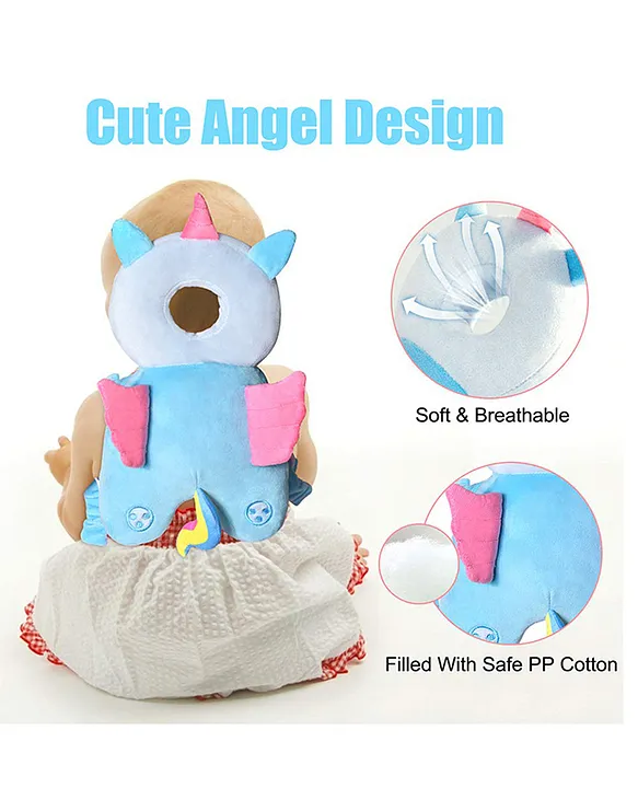 Baby Head Protector & Baby Crawling Safety Pillow Adjustable Toddler Baby Head Protection Cushion Backpack - (Unicorn Head Protector with Knee pads)