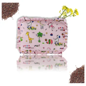 Rai Mustard Seeds Pillow, Baby-Round Head Shaping Baby Pillow Cum Neck Support Portable, Stars Moon Print,( Pink Mustard pillow) ( Multi Print) - NeonateCare India
