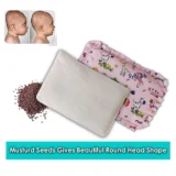 Rai Mustard Seeds Pillow, Baby-Round Head Shaping Baby Pillow Cum Neck Support Portable, Stars Moon Print,( Pink Mustard pillow) ( Multi Print) - NeonateCare India