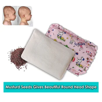 Rai Mustard Seeds Pillow, Baby-Round Head Shaping Baby Pillow Cum Neck Support Portable, Stars Moon Print,( Pink Mustard pillow) ( Multi Print) - NeonateCare India