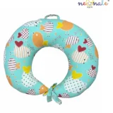 Cotton Feeding Pillow made with Pure cotton fabric - Green Fish design Mom Feeding Pillow - NeonateCare India