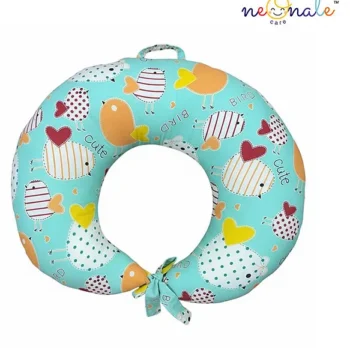 Cotton Feeding Pillow made with Pure cotton fabric - Green Fish design Mom Feeding Pillow - NeonateCare India