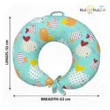 Cotton Feeding Pillow made with Pure cotton fabric - Green Fish design Mom Feeding Pillow - NeonateCare India