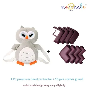 Baby head protector (Grey head protector) and 10 pcs corner guards - NeonateCare India