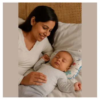Memory Foam Baby Head Shaping Pillow (clouds and star print) - NeonateCare India