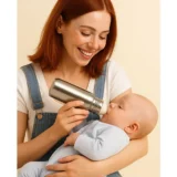 Premium Steel Feeding Bottle ( Steel Bottle with pink sleeves) - 240 ml) - NeonateCare India
