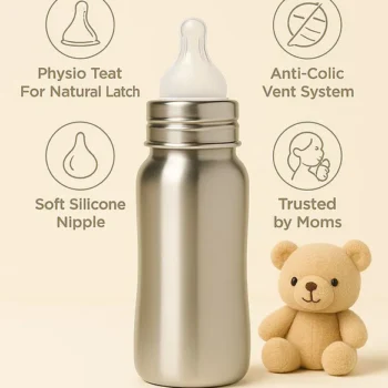 Premium Steel Feeding Bottle ( Steel Bottle ) - 240 ml) - NeonateCare India