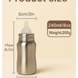 Premium Steel Feeding Bottle ( Steel Bottle ) - 240 ml) - NeonateCare India