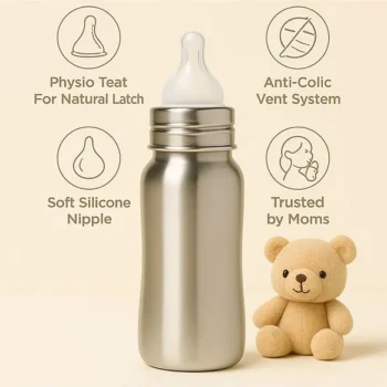 Premium Steel Feeding Bottle ( Steel Bottle ) - 240 ml) - NeonateCare India