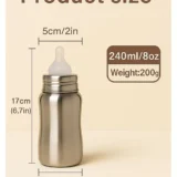 Premium Steel Feeding Bottle ( Steel Bottle with pink sleeves) - 240 ml) - NeonateCare India