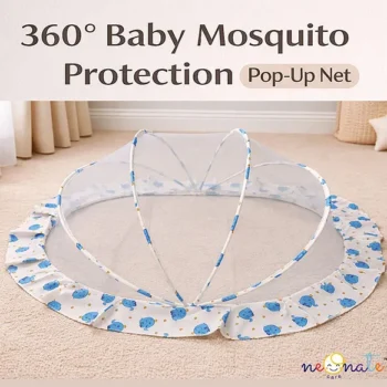Pop Up Mosquito Net Large Size foldable Mosquito Net - Blue Elephant print Pop Up Mosquito Net - NeonateCare India