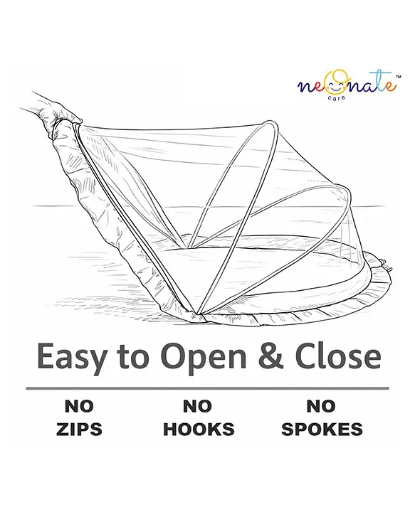 Pop Up Mosquito Net Large Size foldable Mosquito Net - Blue Elephant print Pop Up Mosquito Net