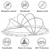 Pop Up Mosquito Net Large Size foldable Mosquito Net - Blue Elephant print Pop Up Mosquito Net - NeonateCare India