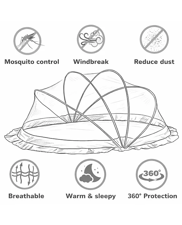Pop Up Mosquito Net Large Size foldable Mosquito Net - Blue Elephant print Pop Up Mosquito Net