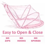 Pop Up Mosquito Net Large Size foldable Mosquito Net - Pink Elephant print Pop Up Mosquito Net - NeonateCare India
