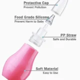 Baby Silicone Nose Cleaner Nasal Aspirator for Babies Pack of 2 - (Blue Nose Cleaner and Pink Nose Cleaner) - NeonateCare India