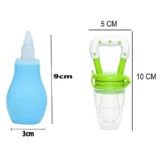 Baby Silicone Nose Cleaner and Fruit Feeder Pack of 2 - (1 Blue Nose Cleaner , 1 Pink Fruit Feeder) - NeonateCare India