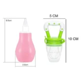 Baby Silicone Nose Cleaner and Fruit Feeder Pack of 2 - (1 Pink Nose Cleaner , 1 Pink Fruit Feeder) - NeonateCare India