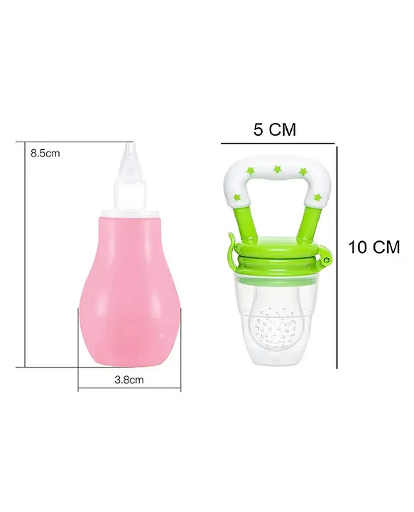 Baby Silicone Nose Cleaner and Fruit Feeder Pack of 2 - (1 Pink Nose Cleaner , 1 Pink Fruit Feeder)