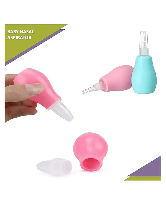 Baby Silicone Nose Cleaner and Fruit Feeder Pack of 2 - (1 Pink Nose Cleaner , 1 Pink Fruit Feeder)