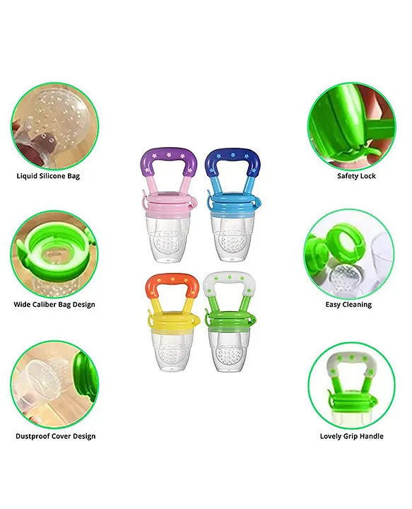 Baby Silicone Nose Cleaner and Fruit Feeder Pack of 2 - (1 Pink Nose Cleaner , 1 Pink Fruit Feeder)