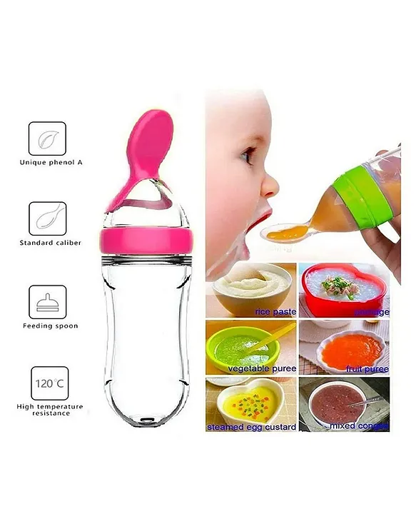 Silicone Easy Squeezy Spoon Food Feeder for Babies- Green Spoon feeder