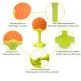 combo of must have essentials - ( 1 white finger brush, 1 bibs, 1 blue nose cleaner, 1 blue fruit feeder, 1 green ring teether, 1 orange Fruit teether) - NeonateCare India