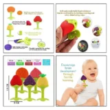 combo of spoon feeder and fruit teether - (Green Spoon feeder, Orange Fruit teether) - NeonateCare India